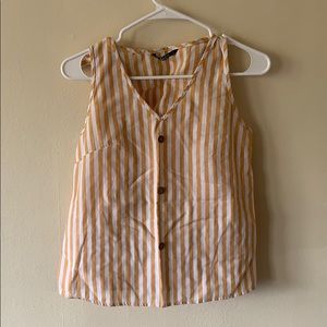 White and yellow stripes top